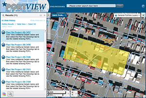 Port of Oakland's PortView connection to plan file drawings archive